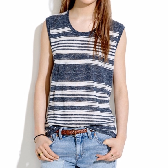 Madewell Tops - Madewell Modern Linen Muscle Tank Size Small